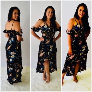 NWT Floral Summer Dress (Dark Navy Blue)     B8